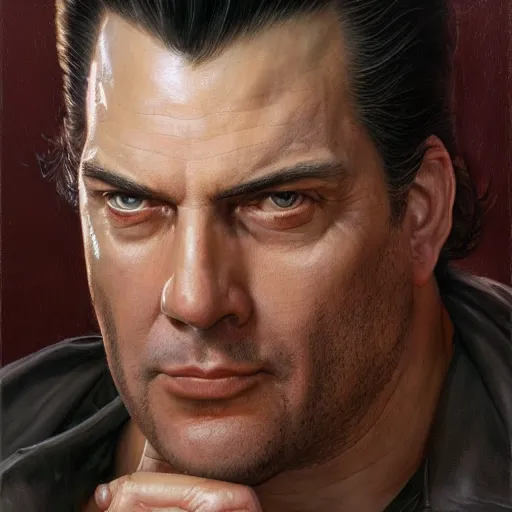 Image similar to epic portrait of steven segal, detailed, digital painting, artstation, concept art, donato giancola, joseph christian leyendecker, wlop, boris vallejo, breathtaking, high details, extremely detailed, establishing shot, artistic, hyper realistic, octane render