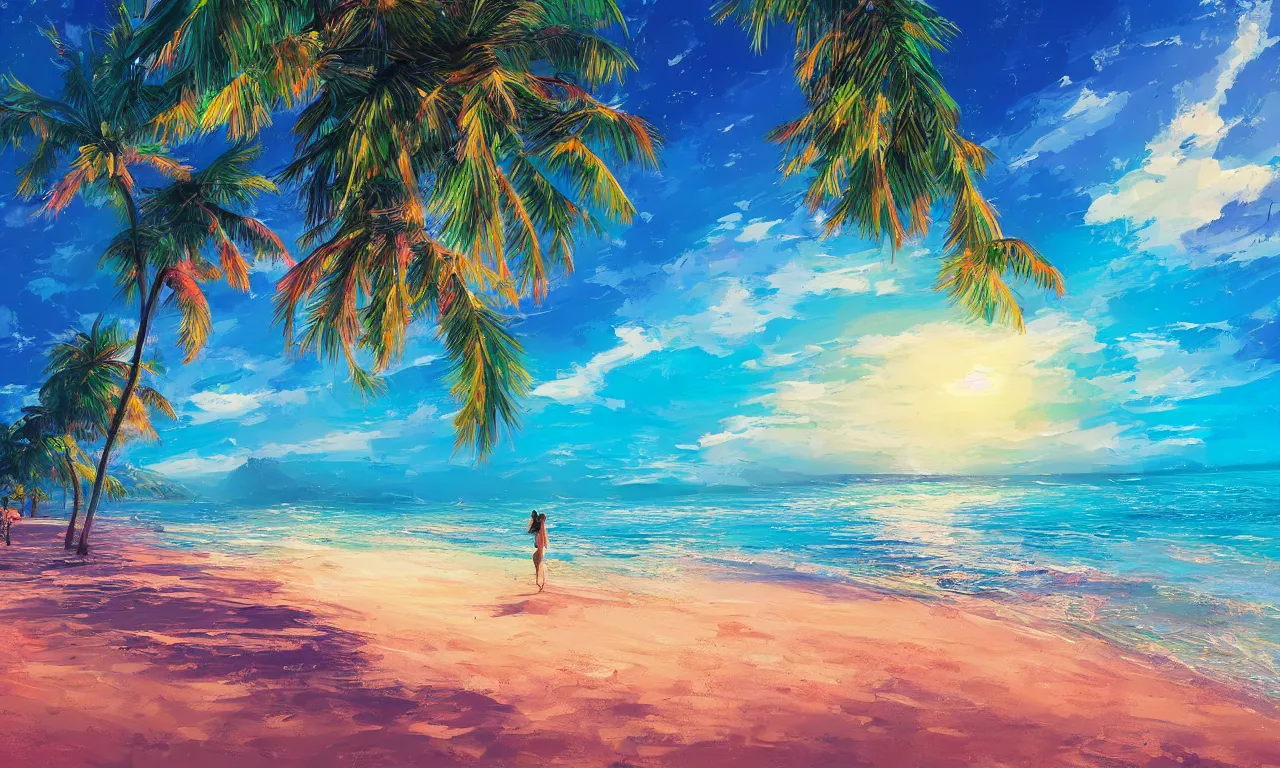 Image similar to paradise beach by alena aenami artworks in 4 k