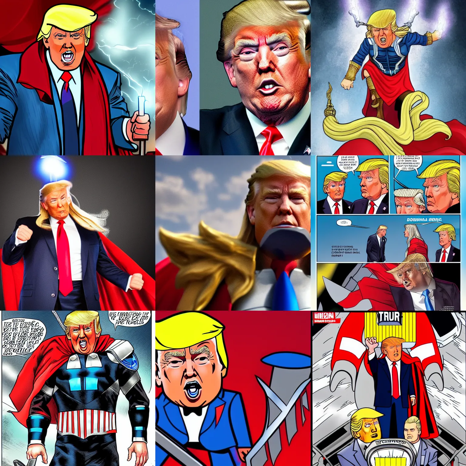 Prompt: donald trump as thor