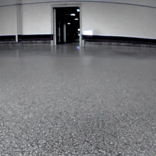 Prompt: beatiful cctv found footage of shadow creature lurking in an empty abandoned mall