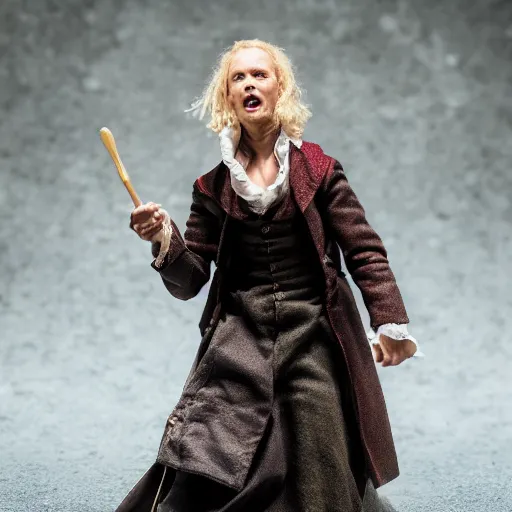 Prompt: plastic action figure from the broadway musical les miserables, wide shot, studio lighting, high resolution product photography