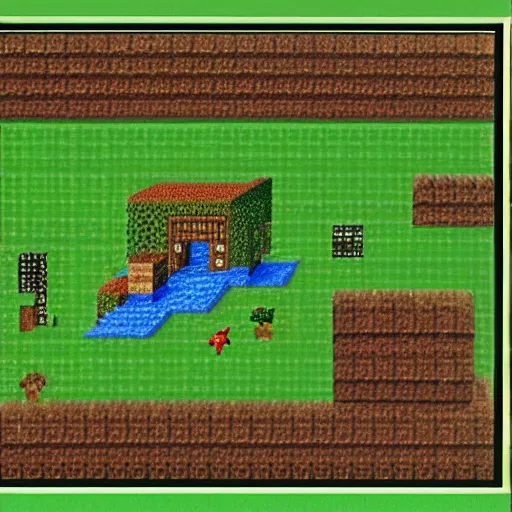 Image similar to Screenshot from Minecraft as a game for ZX Spectrum