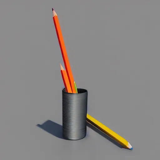 Image similar to realistic pencil 3d, no background, Octane render, Cinema 4d