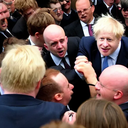 Prompt: Boris Johnson in a moshpit