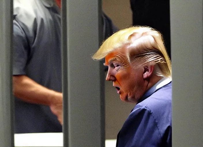 Prompt: trump inside the jail