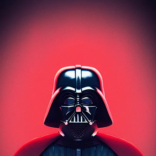 Image similar to darth vader's head coming out of a red mist, trending on artstation, profile pic, centered, accurate anatomy, highly detailed, digital art,