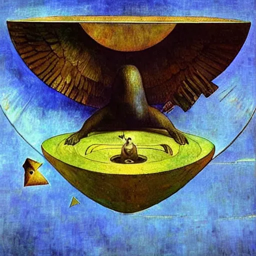 Image similar to symetrical deadly geometric universe line skua dish nectar crate , by Paul Gauguin and Peter Gric and Hieronymus Bosch , Art on Instagram , trending on deviantart , fine art