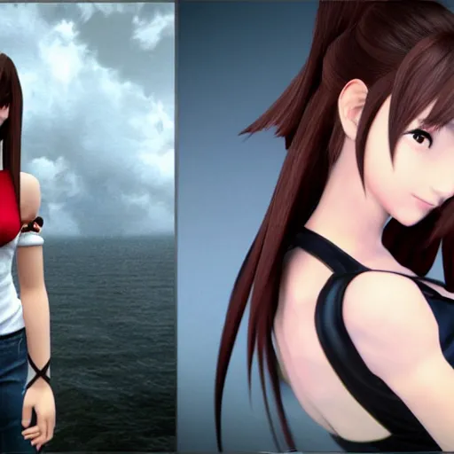 Image similar to aerith gainsborough mixed with tifa lockhart