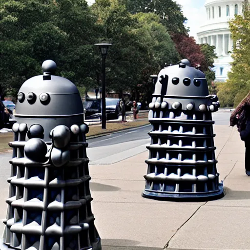 Image similar to daleks attacking washington dc