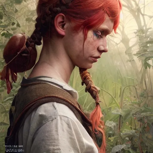 Prompt: pippi longstocking ultra realistic, concept art, intricate details, eerie, highly detailed, photorealistic, octane render, 8 k, unreal engine. art by artgerm and greg rutkowski and charlie bowater and magali villeneuve and alphonse mucha