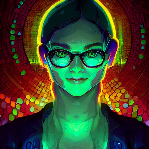 Image similar to skill magic geek inside matrix deepdream radiating a glowing aura stuff loot legends stylized digital illustration video game icon artstation lois van baarle, ilya kuvshinov, rossdraws,