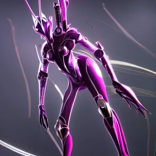 Prompt: ant pov from the floor looking up at a highly detailed, exquisite and beautiful female warframe, standing elegantly, shining reflective off-white plated armor, slick elegant design, bright Fuchsia skin, sharp claws, close full body shot, epic cinematic shot, realistic, professional digital art, high end digital art, DeviantArt, artstation, Furaffinity, 8k HD render, epic lighting, depth of field