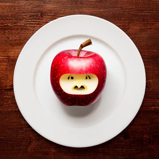 Image similar to an apple that looks like tim cook. professional food photography.