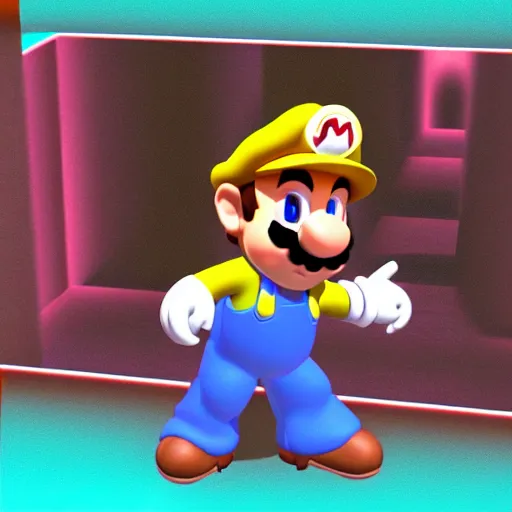 Image similar to screenshot of kanye west in super mario 64