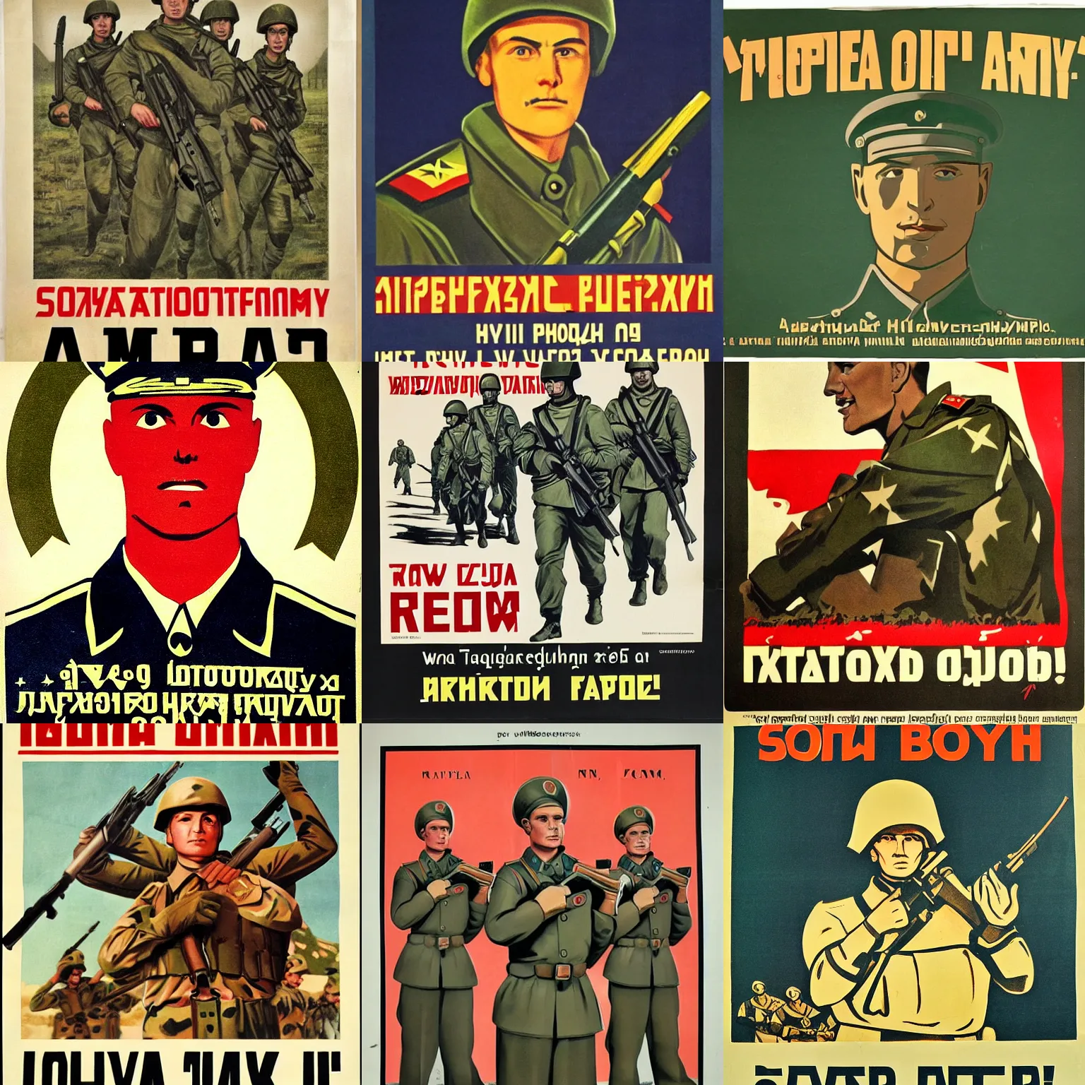 Prompt: an army recruitment poster, soviet propaganda