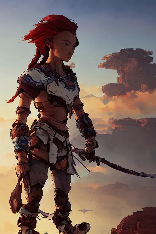 Image similar to combination suit armor aloy horizon forbidden west horizon zero dawn robot ninja mask helmet backpack tribal, art gta 5 comics, official fanart behance hd artstation by jesper ejsing, by rhads, makoto shinkai and lois van baarle, ilya kuvshinov, ossdraws radiating a glowing aura cgi rtx 2 0 2 2