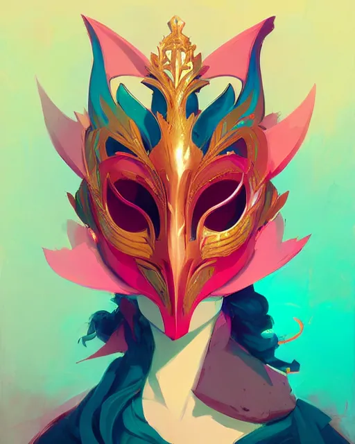 Image similar to masquerade mask princess, by anton fadeev, peter mohrbacher, ross tran, artgerm