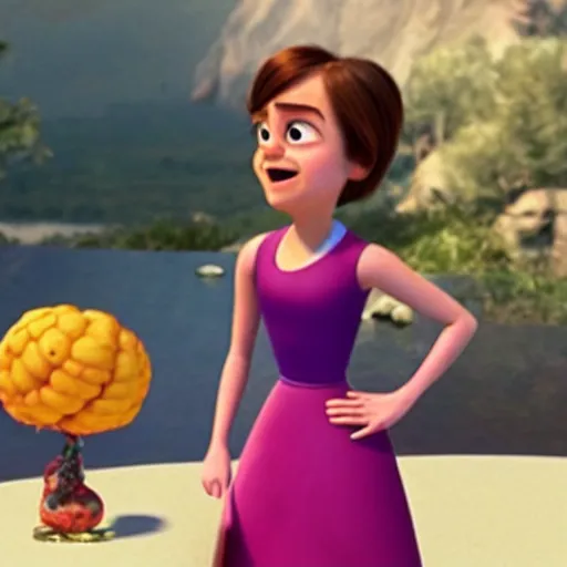 Image similar to emma watson. pixar style movie