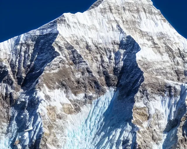 Image similar to 4 k hd, highly detailed photograph of mount everest, shot with sigma f / 4. 2, 2 5 0 mm sharp lens, sharp focus, consistent, highly detailed light refraction, high level texture render