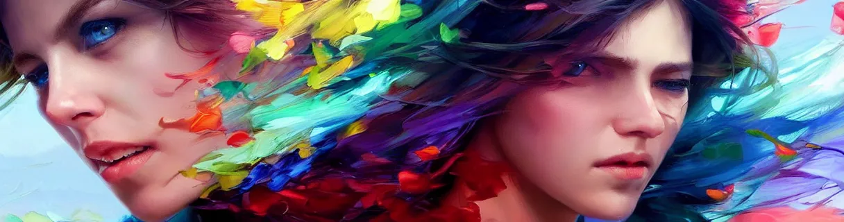 Image similar to wonderful colorful facebook banner. epic cinematic hyperrealism masterpiece. realistic poster with shaded lighting by craig mallismo, artgerm, jeremy lipkin and michael garmash, unreal engine, radiant light, detailed and complex environment, digital art, art station trends, detailed faces, detailed eyes