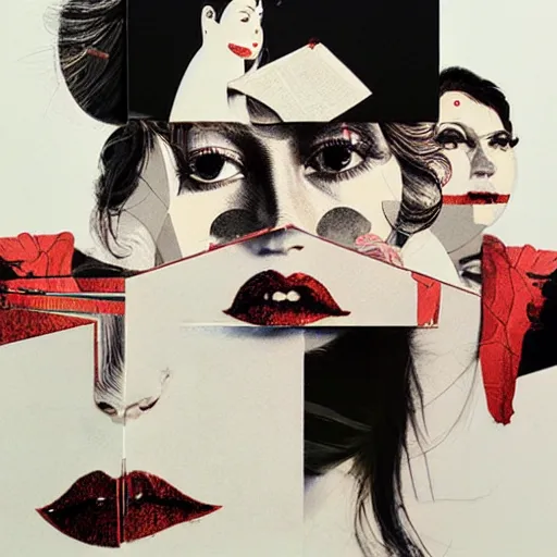 Image similar to intrusive thouhts by toshiko okanoue and conrad roset, screen print, limited colors