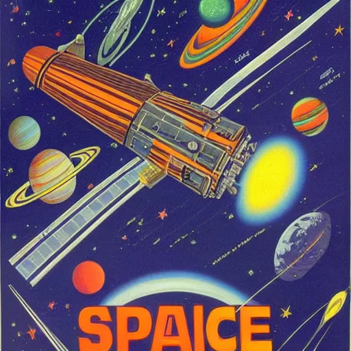 Image similar to space probe, symmetric, highly detailed, 4 k, 1 9 6 0 poster