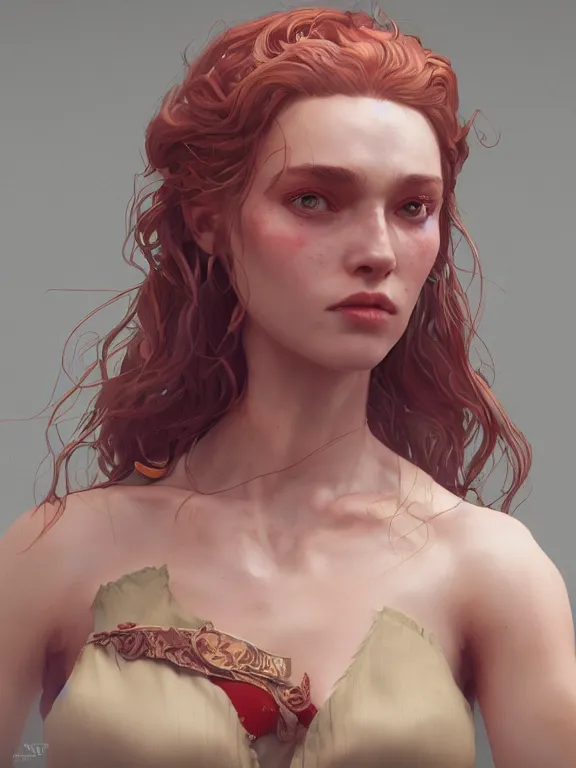 Image similar to wanda, au naturel, hyper detailed, digital art, trending in artstation, cinematic lighting, studio quality, smooth render, unreal engine 5 rendered, octane rendered, art style by klimt and nixeu and ian sprigger and wlop and krenz cushart