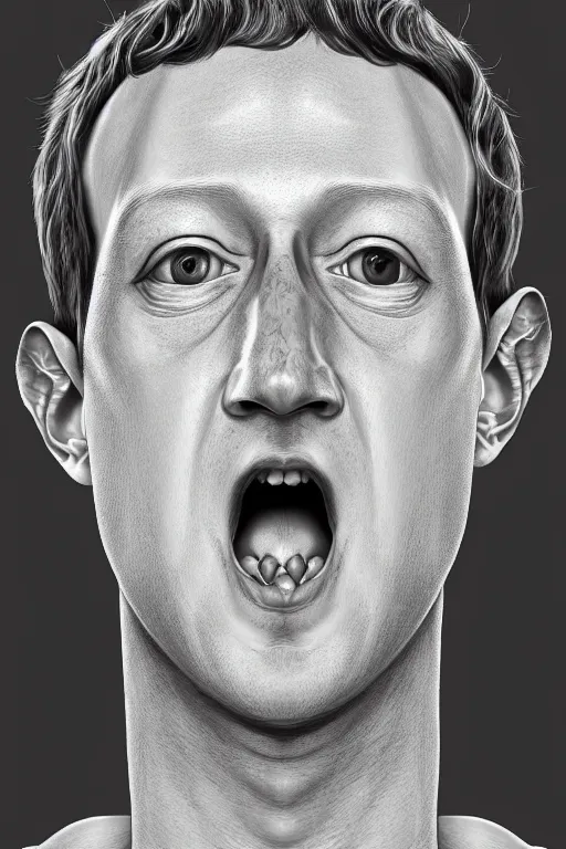 Image similar to mark zuckerberg with reptilian eyes, highly detailed, digital art, sharp focus, trending on art station