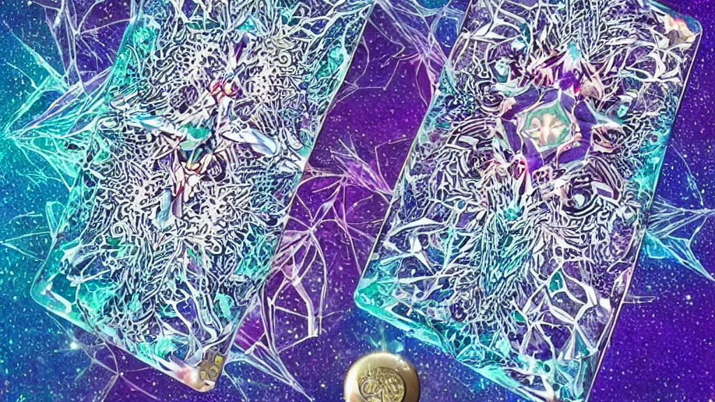 Image similar to crystalized fractal tarot card