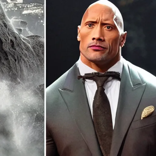 Image similar to Dwayne Johnson as Dumbledore