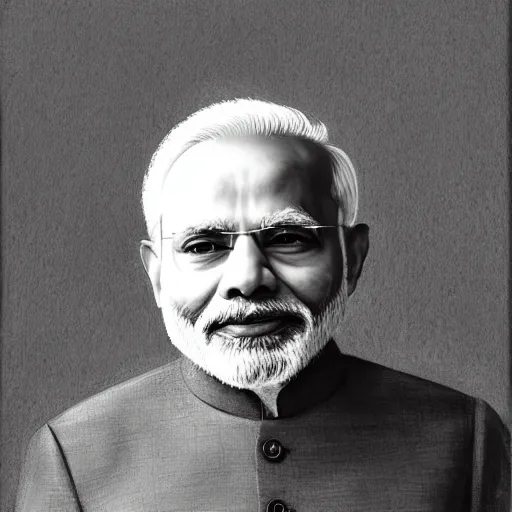 Prompt: detailed pencil sketch, narendra modi