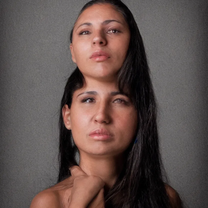 Prompt: Portrait of a Modern Venezuelan woman, highly detailed hyper realistic photo on black background