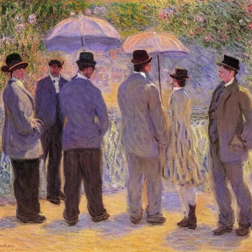 Image similar to The jackets club by Claude Monet