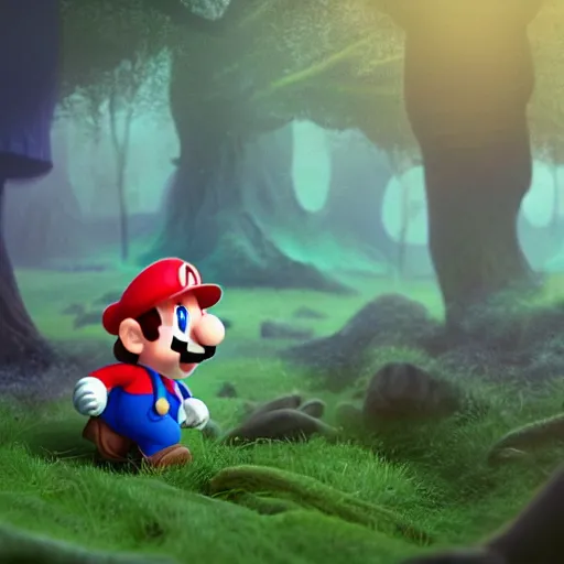 Image similar to Toad from Mario brothers running through a mushroom forest drawn by frank frazetta, background by Norman Rockwell 4k, volumetric lighting, trending on artstation, octane render, hyperrealistic