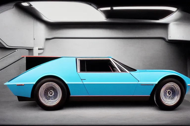 Prompt: designed by chris bangle stylized poser of a single 1 9 7 5 station wagon shooting brake de tomaso pantera, neon, ektachrome photograph, volumetric lighting, f 8 aperture, cinematic eastman 5 3 8 4 film