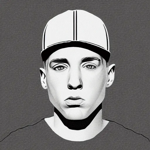 Prompt: Minimalist line art of Eminem