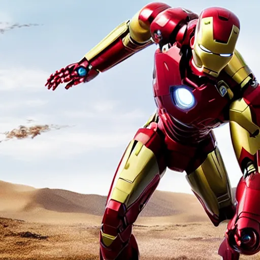 Prompt: Movie still of Scarlett Johansson in an Iron Man suit, bluray 4k cinematic