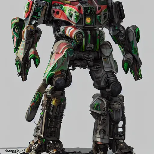 Prompt: Very very very very highly detailed sci-fi Watermelon HIMARS warmachine. Realistic Concept digital art in style of Hiromasa Ogura Gost in the shell, epic dimensional light