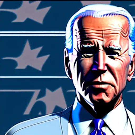 Image similar to Joe Biden, in GTAV, reimagined as a cyberpunk dystopia, 4k highly detailed digital art 4k highly detailed digital art