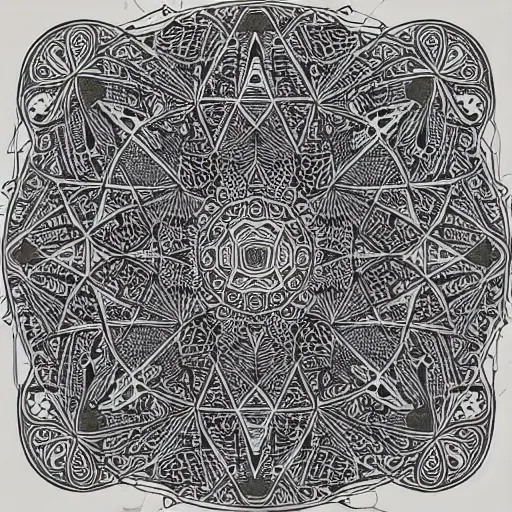 Image similar to “geometrically surreal order of zen, extremely high detail, photorealistic, intricate line drawings, dotart, album art in the style of James Jean”