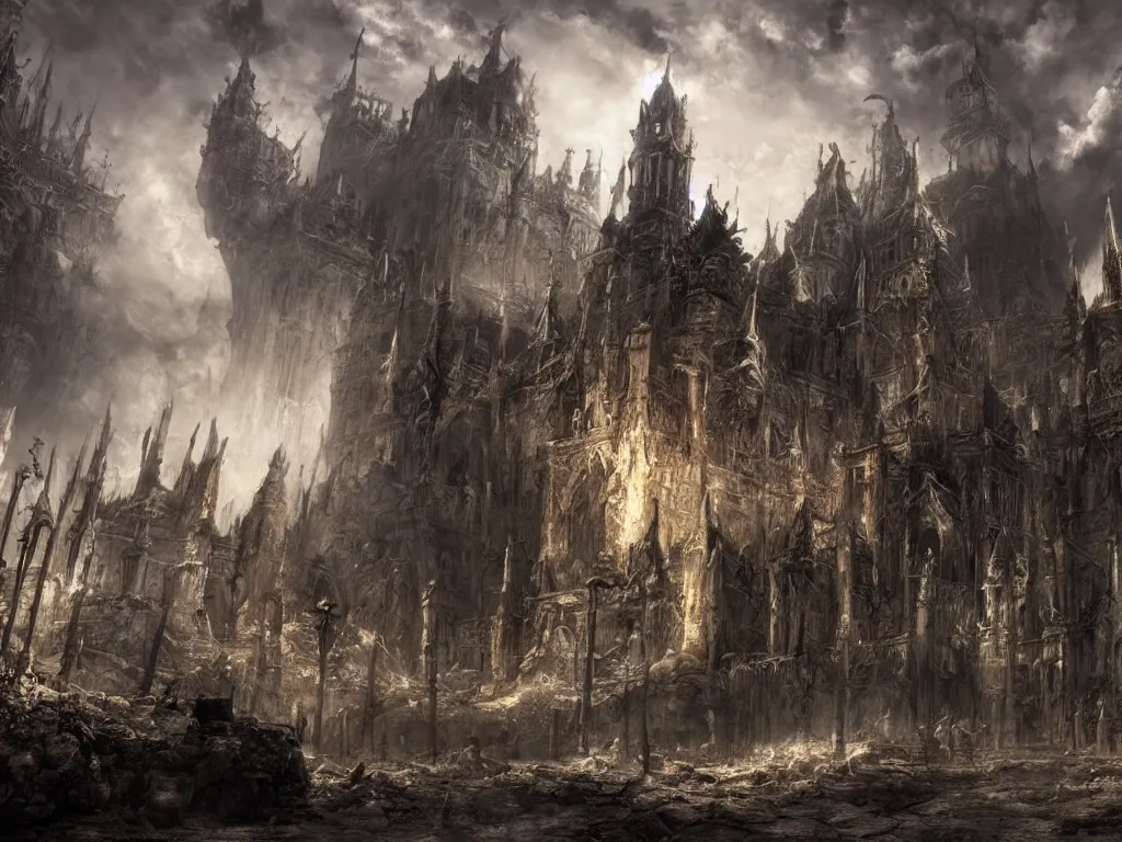 Image similar to Demon Souls Latria landscape