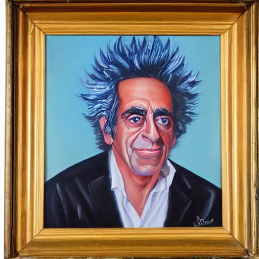 Image similar to A portrait of Rick Sanchez, oil painting
