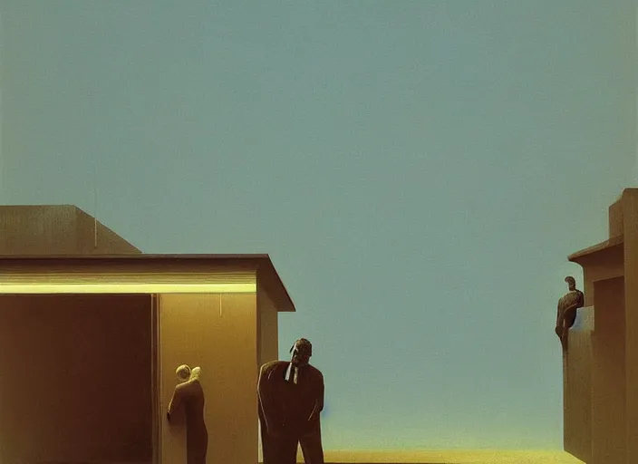 Prompt: portrait of me and you, science fiction, Edward Hopper and James Gilleard, Zdzislaw Beksinski highly detailed