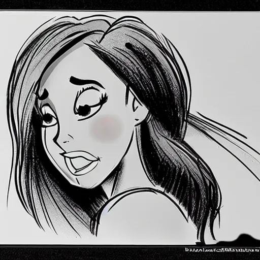 Prompt: milt kahl pencil sketch of angie varona as jessica rabbit