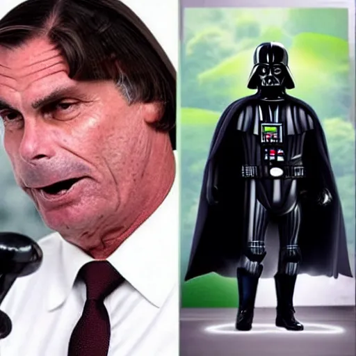 Image similar to Bolsonaro+DarthVader