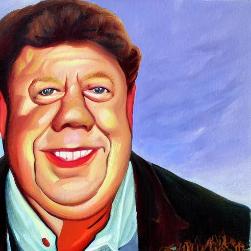 Prompt: George Wendt painting by Thomas-Montacellinio