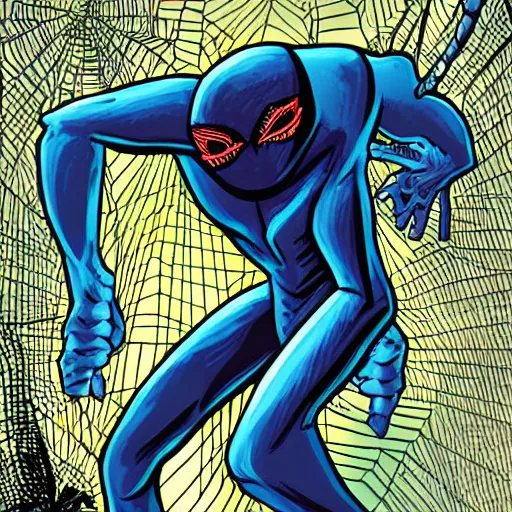 Image similar to spider cryptid, comic book art style