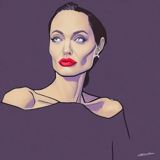 Image similar to “ angelina jolie retro minimalist portrait by jean giraud, moebius starwatcher comic, 8 k ”