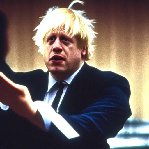 Image similar to film still of boris johnson in the matrix ( 1 9 9 9 )