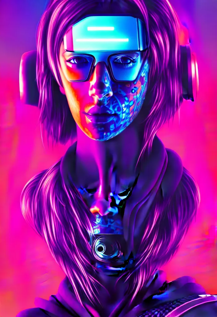 Image similar to digital portrait of lex fridman, cyberpunk, glitchcore, synthwave art, detailed, masterpiece, trending on artstation, featured on pixiv, hd, 4 k, 8 k